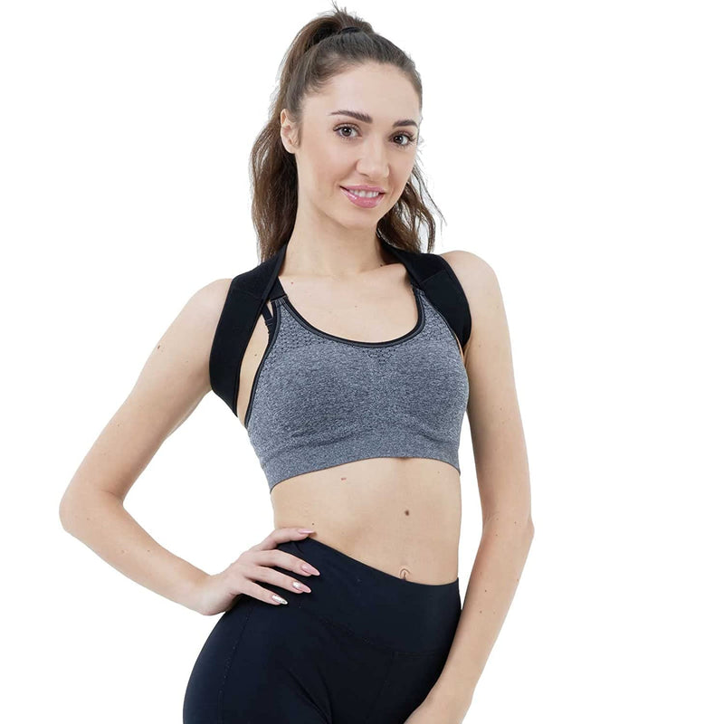 [Australia] - Posture Corrector for Women and Men, Huninpr Adjustable Upper Back Brace, Breathable Back Support straightener, Providing Pain Relief from Lumbar, Neck, Shoulder, and Clavicle, Back. (Universal size) Universal size 