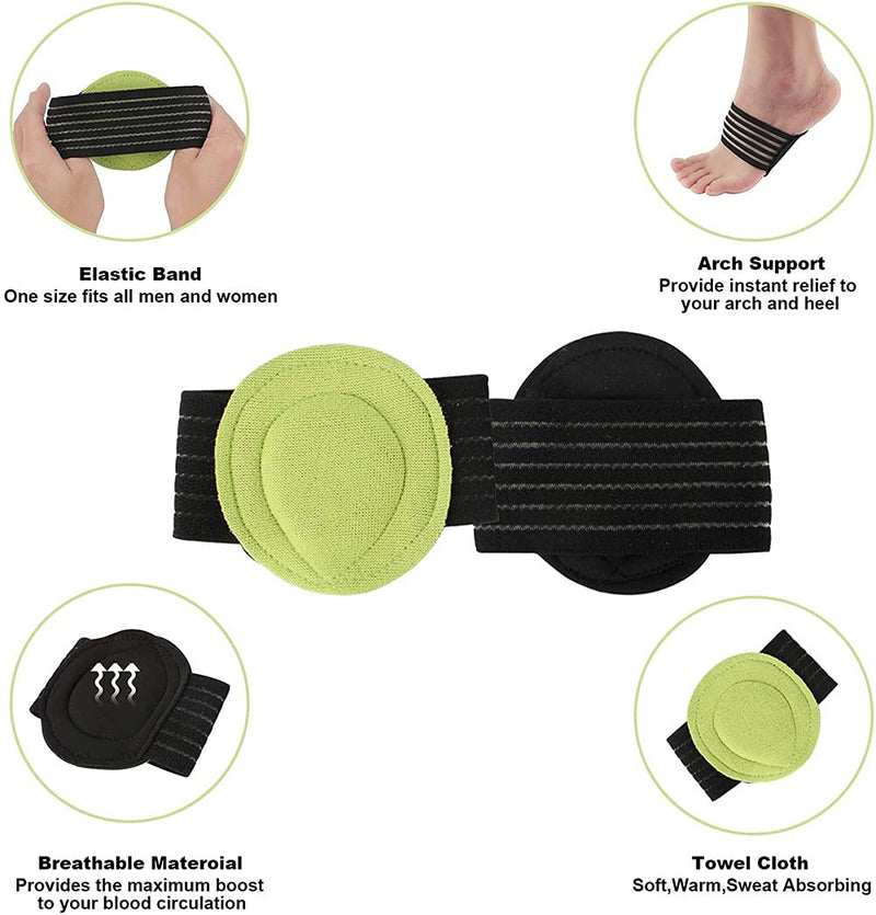 [Australia] - Voarge 2 Pairs Extra Thick Cushioned Compression Arch Support with More Padded Comfort for Plantar Fasciitis, Fallen Arches, Heel Spurs, Flat and Achy Feet Problems 