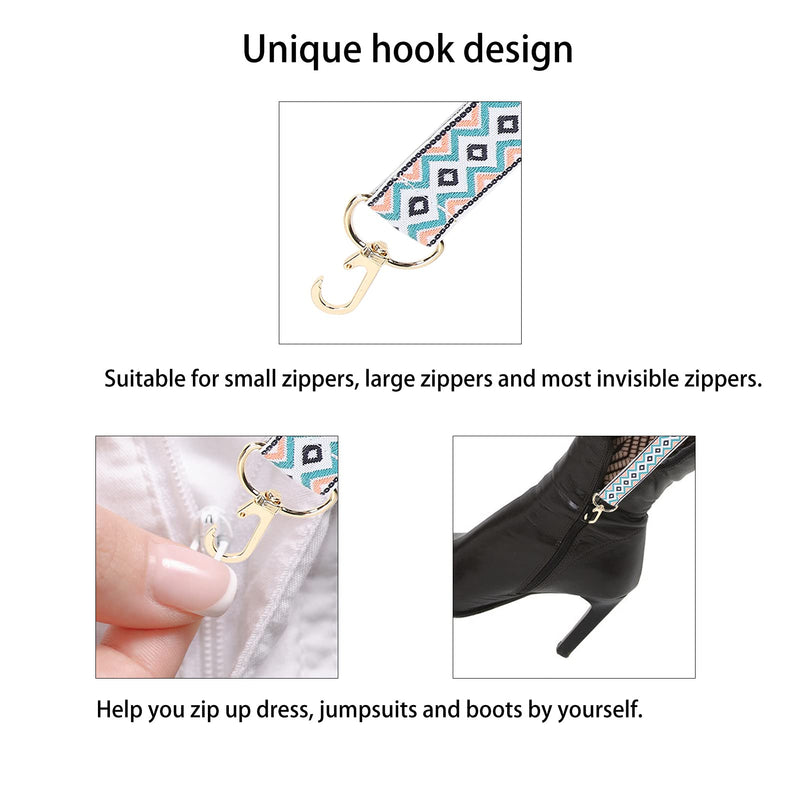 [Australia] - Zipper Helper, Dress Boots Zipper Puller Zip Up Down Assistant Easy Removal with Hook, Zipper Pull Helper, Dressing Aid Assist Device Tool 