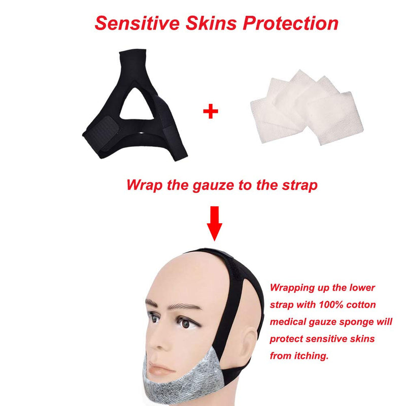 [Australia] - CPAP Chin Strap No Itchy No Odor No Stain, for Small to Medium Size, CPAP Supplies for Sensitive Skin, Non-invasive Anti Snoring Chin Strap wo Irritation, Open Mouth Breathing Prevention Strap 