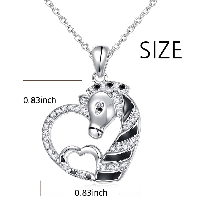 [Australia] - Sterling Silver Animal Necklace for Women Zebra Panda Pendant Necklace 