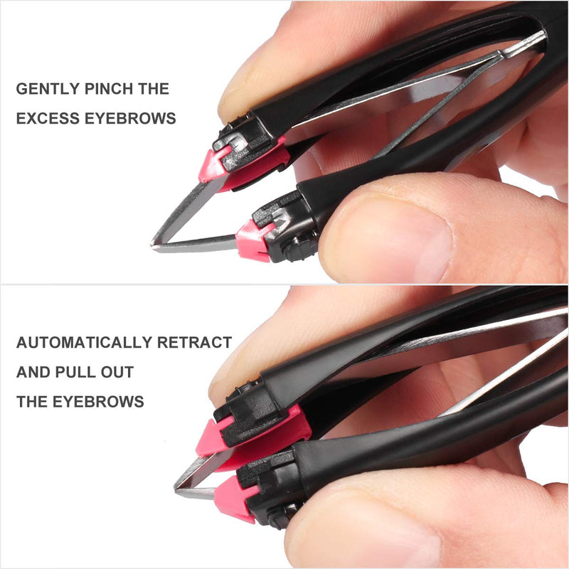 [Australia] - Lurrose Automatic Elastic Eyebrow Tweezer Retractable Tweezer for Eyebrow Removal (Color Random) 