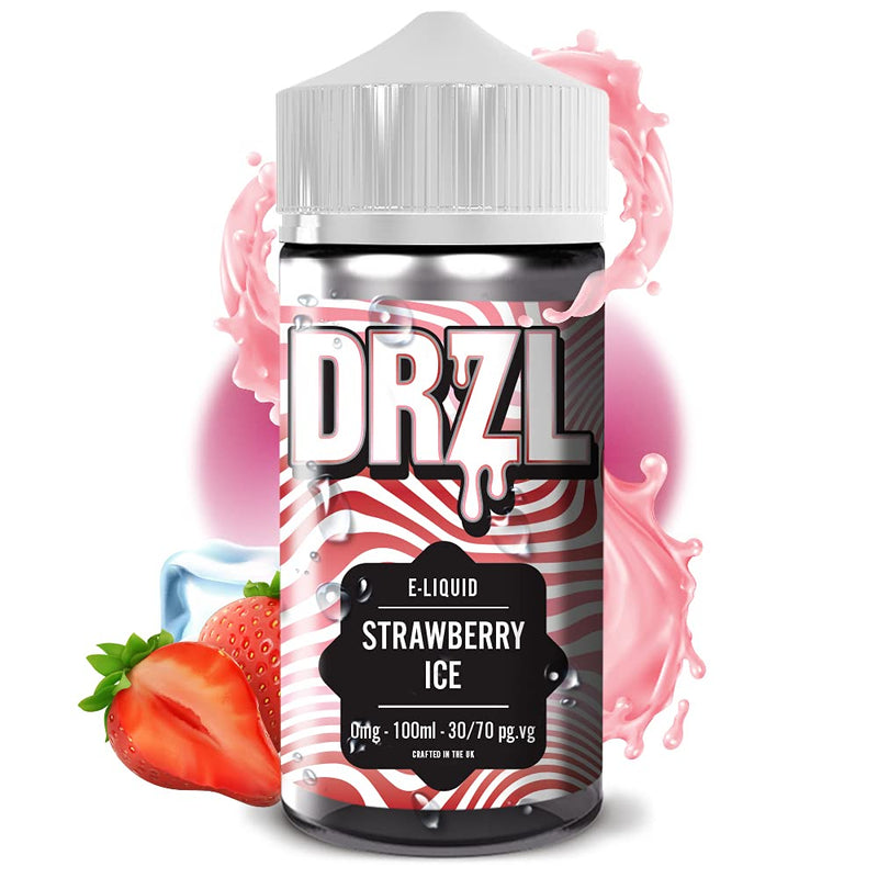 [Australia] - Vape Juice Four Pack Vape Liquid - 4 x 100ml Ice Menthol + Grape Ice + Cherry Ice + Strawberry Ice E Liquid 70/30 No Nicotine Short Fill (DRZL E Liquid) 