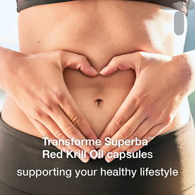 [Australia] - Superba Red Krill Oil Capsules 1000mg Serving, 180 x 500mg Easy Swallow Softgels, High Omega 3 EPA DHA & Astaxanthin, Sustainably Antarctic Sourced, Money Back Guarantee, by Transforme 