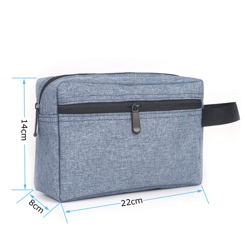 [Australia] - APAS Travel Makeup Bag Large Cosmetics Organizer Portable Double Zipper Pouch for Women Men (Grey) Grey 