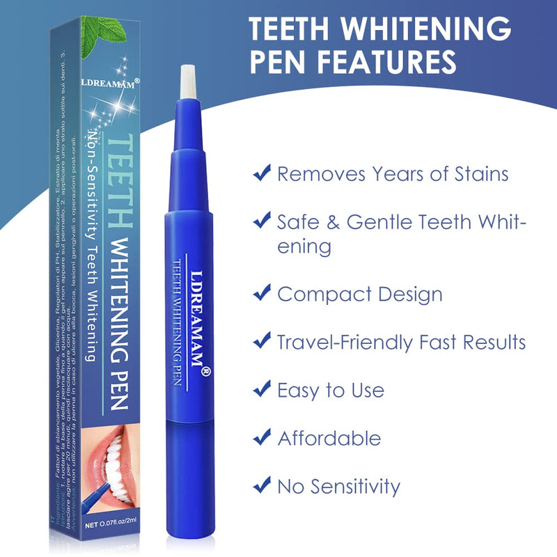 [Australia] - Tooth Gel Pen,Teeth Whitening Gel,Whitening Gel Pen,Teeth Whitening Pen,Effective,Travel Friendly,Beautiful White Smile 
