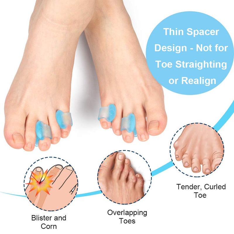 [Australia] - Povihome Gel Toe Separator, Pinky Toe Spacers, Little Toe Spacers for Overlapping Toe, Little Toe Cushions for Preventing Rubbing & Relieving Pressure(12 Pack) Blue 