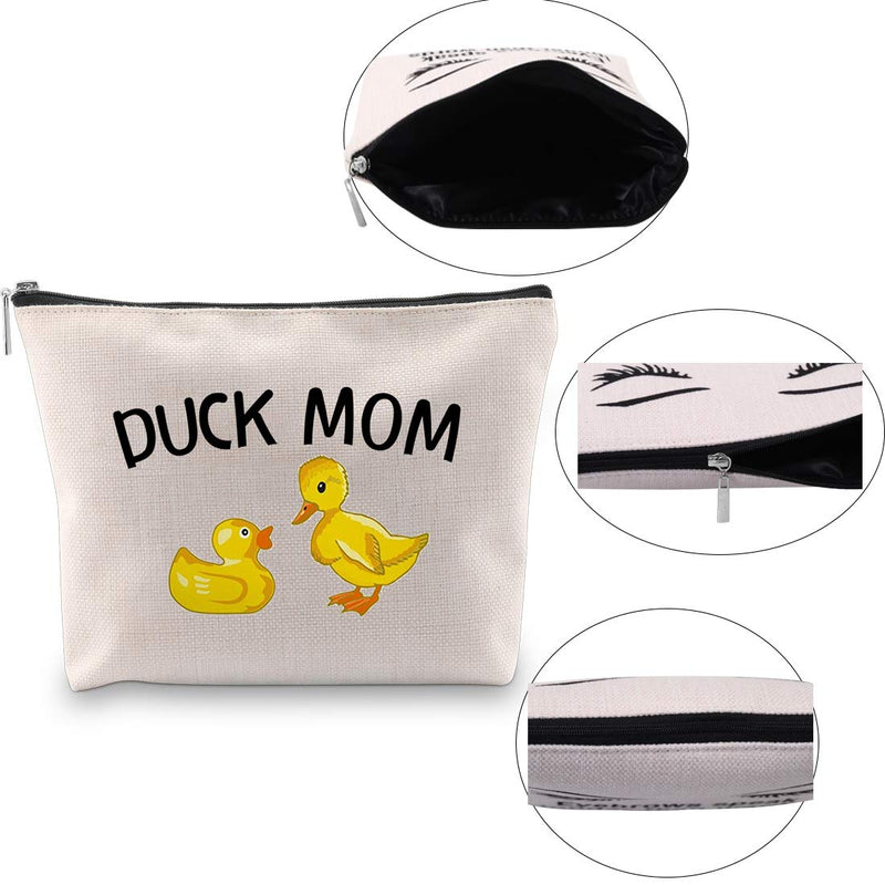 [Australia] - Funny Ducks Mom Makeup bag Yellow Duck Makeup Cosmetic Bag Carry Case Travel Makeup Pouch Duck Lover Gift (duck mom makeup bag) duck mom makeup bag 