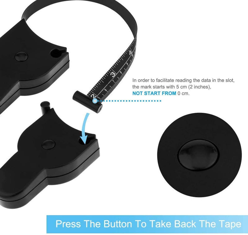 [Australia] - Fat Tester, [2 in 1] Personal Body Fat Tester Calipers with Tape Measure and Fat Charts Fitness, Accurate Measure Tape Health Analyzer 