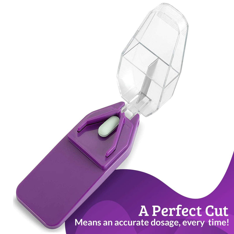 [Australia] - Ill Splitters and Pill Cutters - (Pack of 2) with V- Grip for Big and Small Medications - Easily Cut Pills, Splitter | Cutter and Crusher with Pill Holder Case 