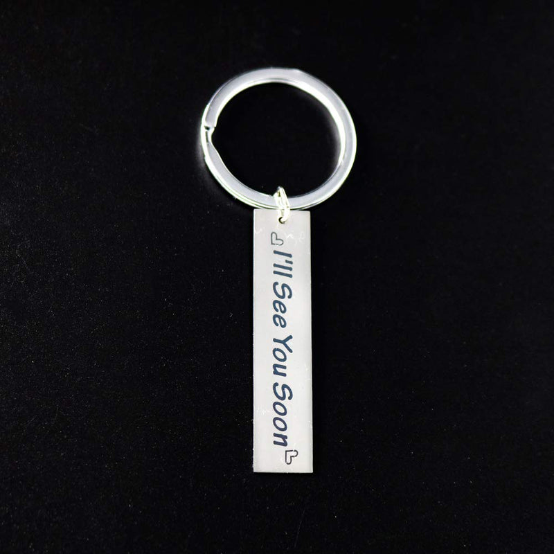 [Australia] - Meiligo Boyfriend Girlfriend Gift I'll See You Soon Keychain Long Distance Relationship Gifts Friends Key Chain See You Letter 