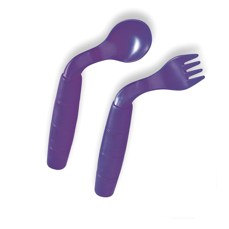 [Australia] - EasiEaters Children's Curved Fork and Spoon Set, Left Handed Children's Cutlery, Colour of Set May Vary 