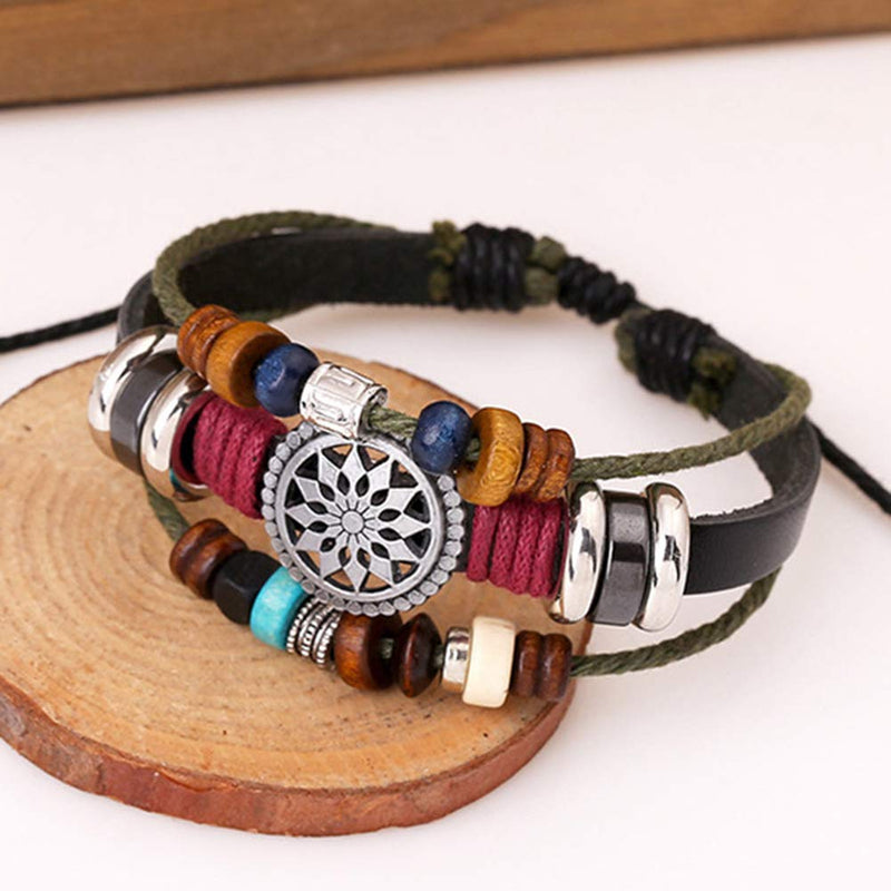 [Australia] - Trenro Women Lady Bohemia Wind Beaded Multilayer Hand Woven Bracelet Jewelry 