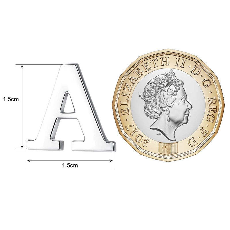 [Australia] - HONEY BEAR Mens Womens Initial Alphabet Letter Lapel Pins Collar Badge Brooches Stainless Steel for Business Wedding Graduation Gift Silver A 0.59 inches 