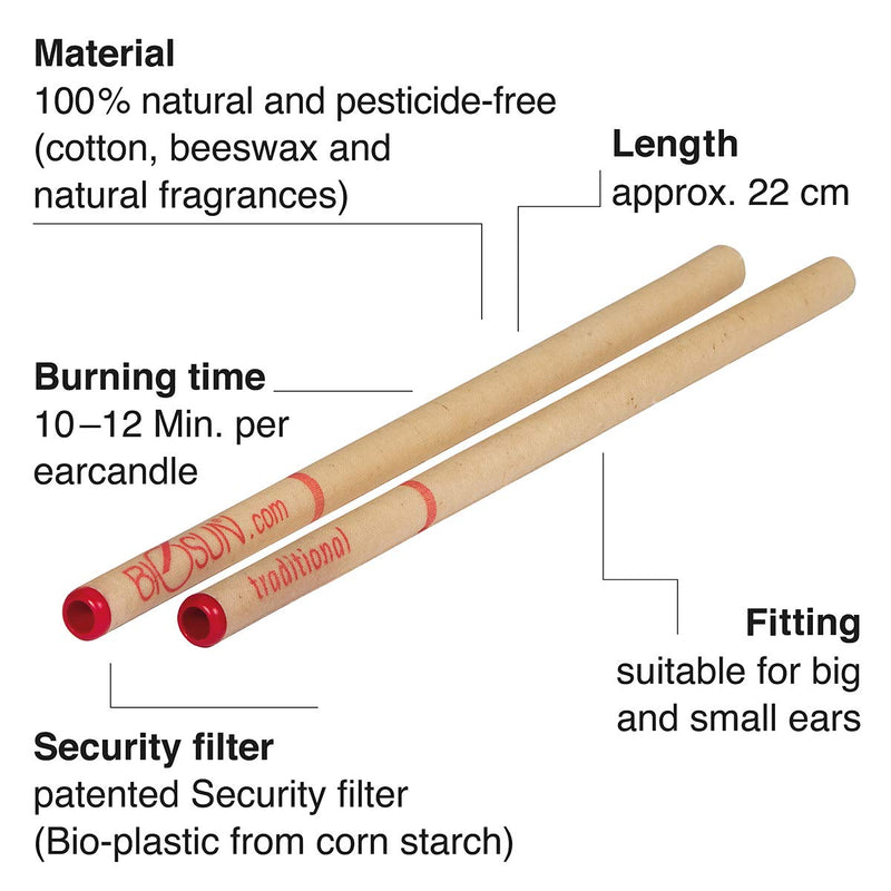 [Australia] - 6 Pieces (3 Pairs) Original BIOSUN earcandles/Ear Candles incl. Security-Filter. with The Magical Scent of Honey, sage and Camomile. 