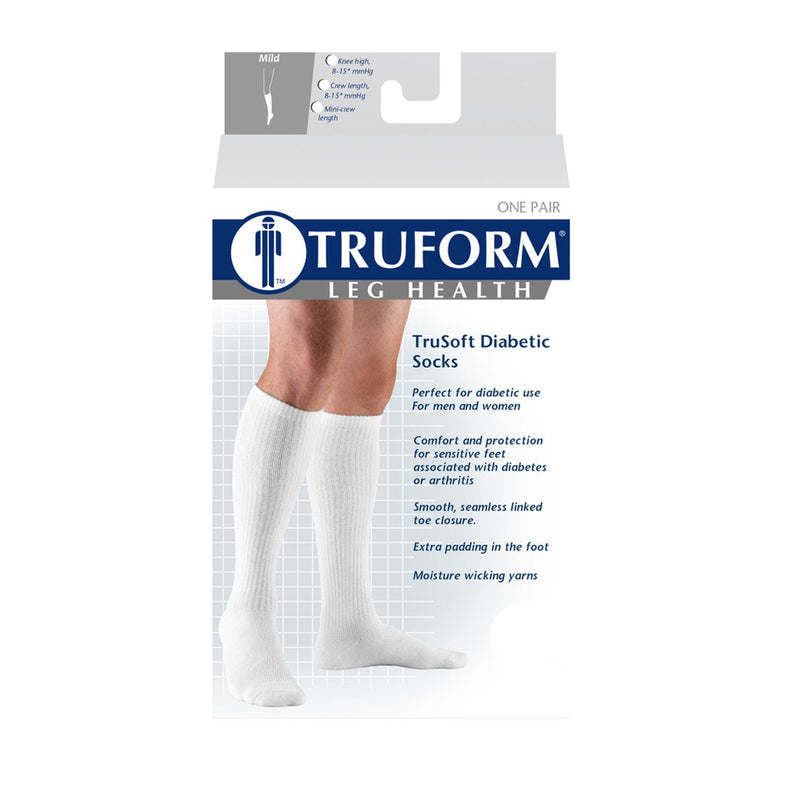 [Australia] - Truform Medical Compression Socks for Men and Women; 8-15 mmHg Ankle Length Low Cut, White, Large 