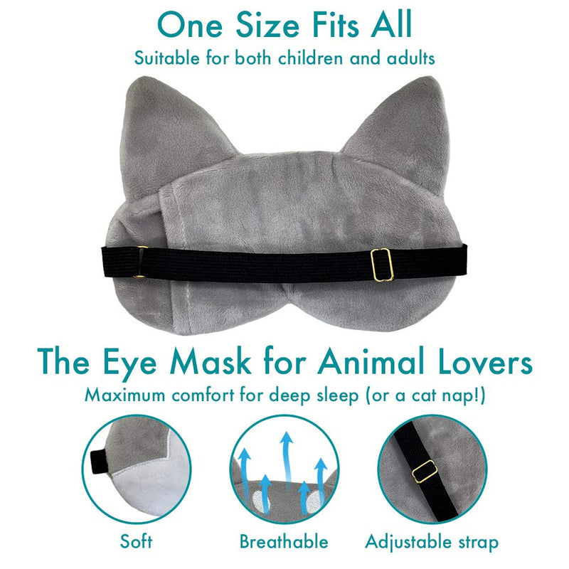 [Australia] - Fluffy Animal Eye Mask for Sleeping - (Beagle) Adjustable Strap Sleep Mask Beagle 