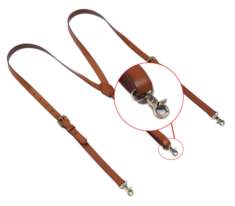 [Australia] - Leather Suspenders For Men, Personalized Brown Genuine Leather, Groomsmen Gifts L Fits 5'2"--6'23" 