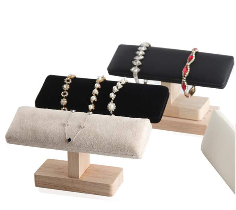 [Australia] - Papinimo Beige Watch Stand Watch Holder Jewelry Scrunchie Holder Organizer Bracelet Chains Tower Rack for Women Men Beige Color T Bar 