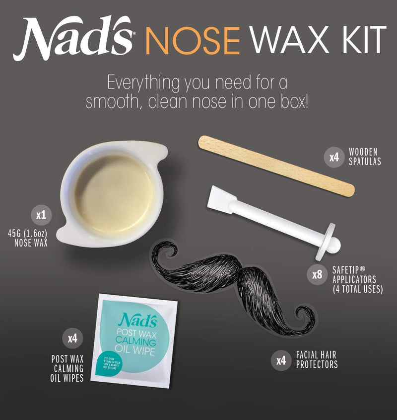 [Australia] - Nad's Nose Waxing Kit for Men and Women, Nose Hair Removal, Nose Wax, Hypoallergenic, 45g 