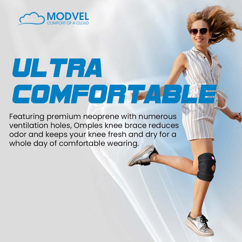 [Australia] - MODVEL Knee Brace with Side Stabilizers | FSA or HSA eligible | Patella Gel Pads Knee Support Braces for Knee Pain, Meniscus Tear,ACL,MCL,Arthritis, Joint Pain Relief,Injury Recovery-4 Sizes. Black XX-Large 