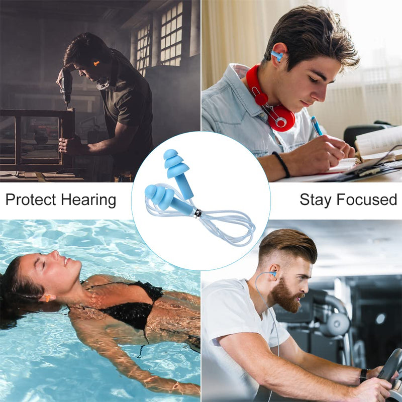 [Australia] - 5 Pairs Reusable Super Soft Silicone Earplugs, Comfortable Ear Plugs That can Quickly Eliminate Noise, Suitable for Swimming, Sleeping, Snoring, Working, Studying, Loud Noise 