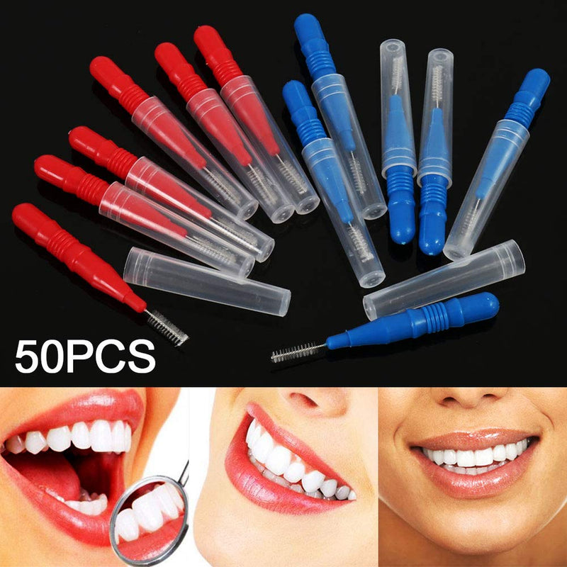 [Australia] - Interdental Brushes 50PCS Toothpick 2.5mm,3mm Tooth Cleaner Tooth Flossing Head Soft-Picks Healthy Dental Hygiene Brush Dental Pick for Daily Healthy Teeth and Gums 