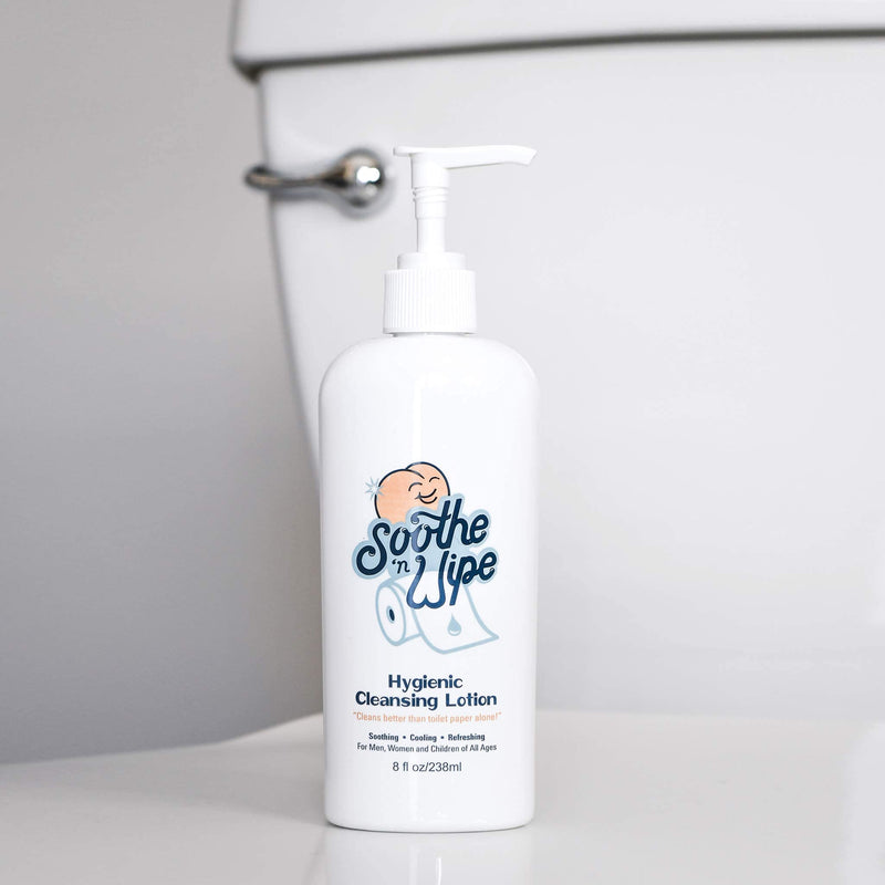 [Australia] - Soothe 'n Wipe 8 Oz Wipe Hygienic Cleansing Lotion, Flushable Wipe Alternative with Aloe & Moisturizers, Toilet Paper Moistener for Clean, Soft & Smooth Bum, Butt Cleaner, Sanitizing Lotion for Anus 8 Fl Oz (Pack of 1) 