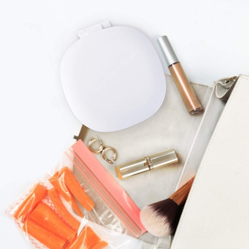 [Australia] - KEDSUM Lighted Travel Makeup Mirror, 1X/10X Magnifying Compact Mirror with Rechargeable LED Lights, Dimmable Double Sided Folding Mirror, Portable, Daylight, USB Charging (White) White 