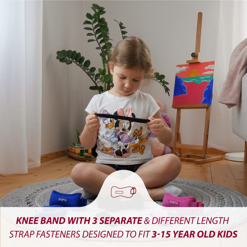 [Australia] - KARM Osgood Schlatter Kids Patella Knee Strap - Knee Strap for Kids with 3 Different Length Adjustable Straps for Sports, Knee Pain & MCL. Kids Knee Band for Boys and Girls (1PC;Black) One Size Black 