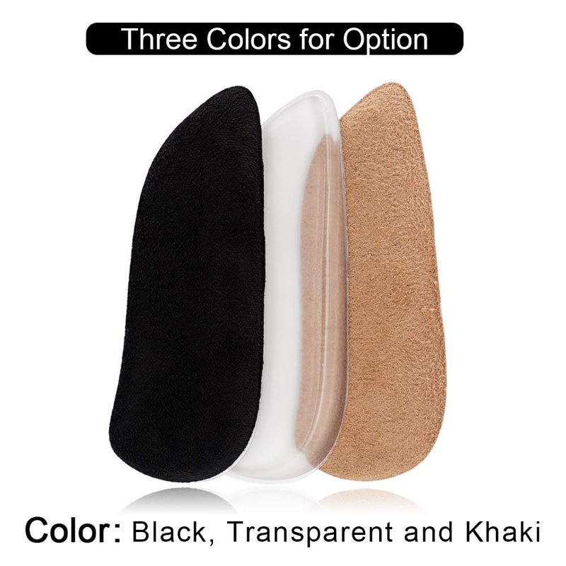 [Australia] - SQHT Orthotics Medial & Lateral Heel Wedge Silicone Insoles for Supination and Pronation, Corrective Adhesive Gel Shoe Inserts for Bow Legs, Foot Alignment, Knock Knee Pain (Transparent+Brown+Black) Transparent+brown+black 