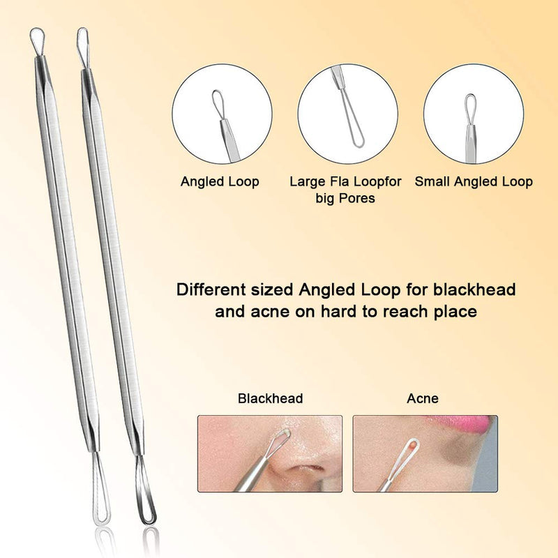 [Australia] - [New]Blackhead Remover Tool 11PCS, Ybaoo Professional Pimple Popper Tool Kit Comedone Extractor Acne Removal Kit for Blemish, Whitehead Popping, Zit Removing for Nose Face(11Pcs-Silver) 