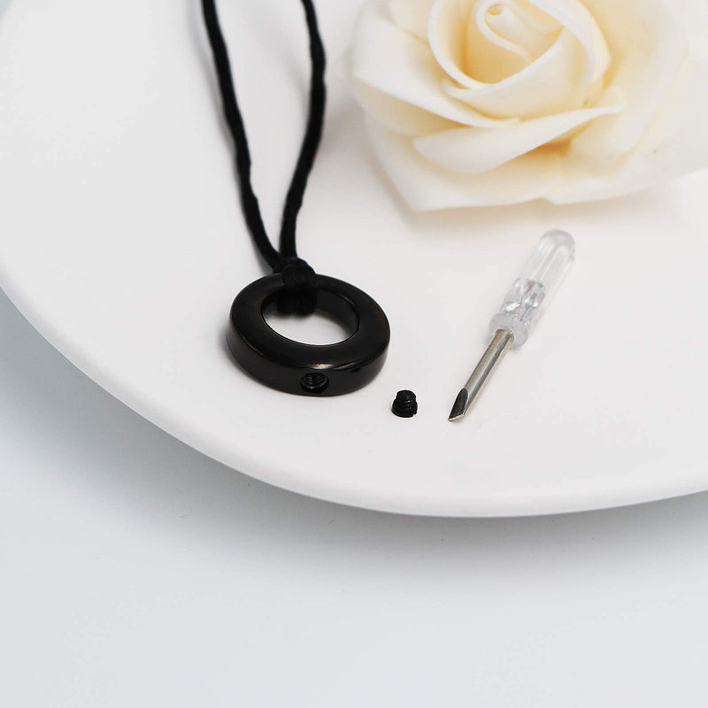 [Australia] - Urn Necklace for Ashes Stainless Steel Circle of Life Eternity Memorial Pendant Locket Keepsake Cremation Jewelry for Men Women Black 