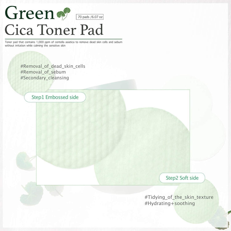 [Australia] - RiRe Green Cica Toner Pad 70ea, 150ml / 5.07oz 