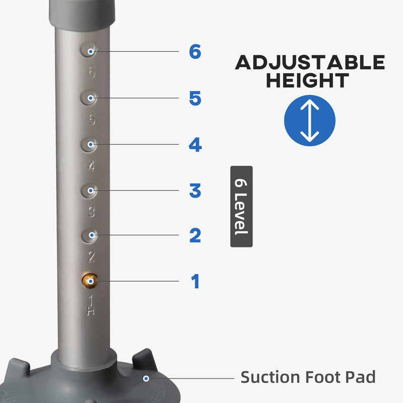 [Australia] - HOMCOM EVA Padded Shower Chair for the Elderly and Disabled, Height Adjustable Shower Stool with Back and Arms, 4 Suction Foot Pads, Blue 