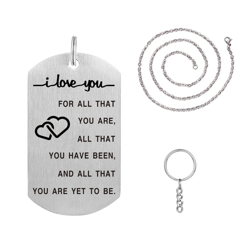 [Australia] - I Love You for All That You are Pendant Necklace with Key Ring Amazing Handmade Gift 