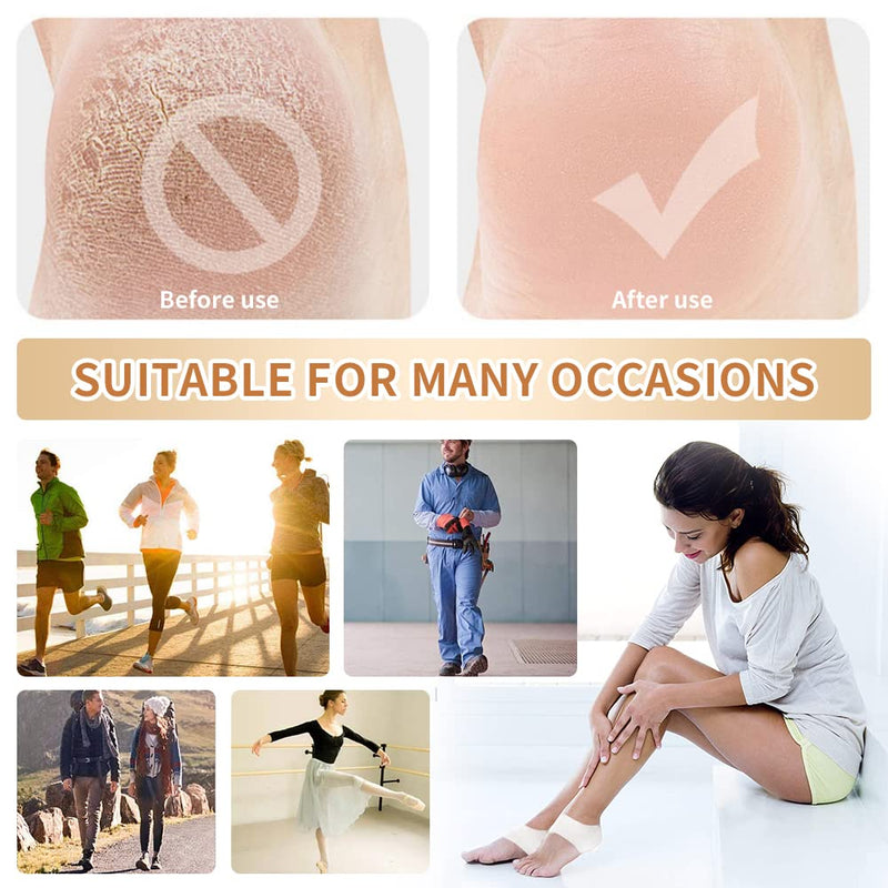 [Australia] - Gel Heel Protectors,3 Pairs of Heel Protector Pads for Men and Women, Breathable Silicone Heel Cushion Cups Heel Spur Relief Foot Sleeve for Heel Pain White 