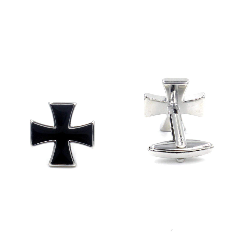 [Australia] - Knights Templar Black Cross Pair of Cufflinks & Tie Bar Clip 