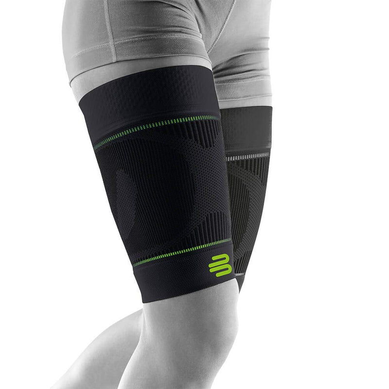 [Australia] - Bauerfeind Sports Compression Upper Leg Sleeves (1 Pair) - Thigh & HamstringCompression for Improved Blood Circulation & Recovery - Thigh Wrap for Quad Support Black Medium/Short (1 Pair) 