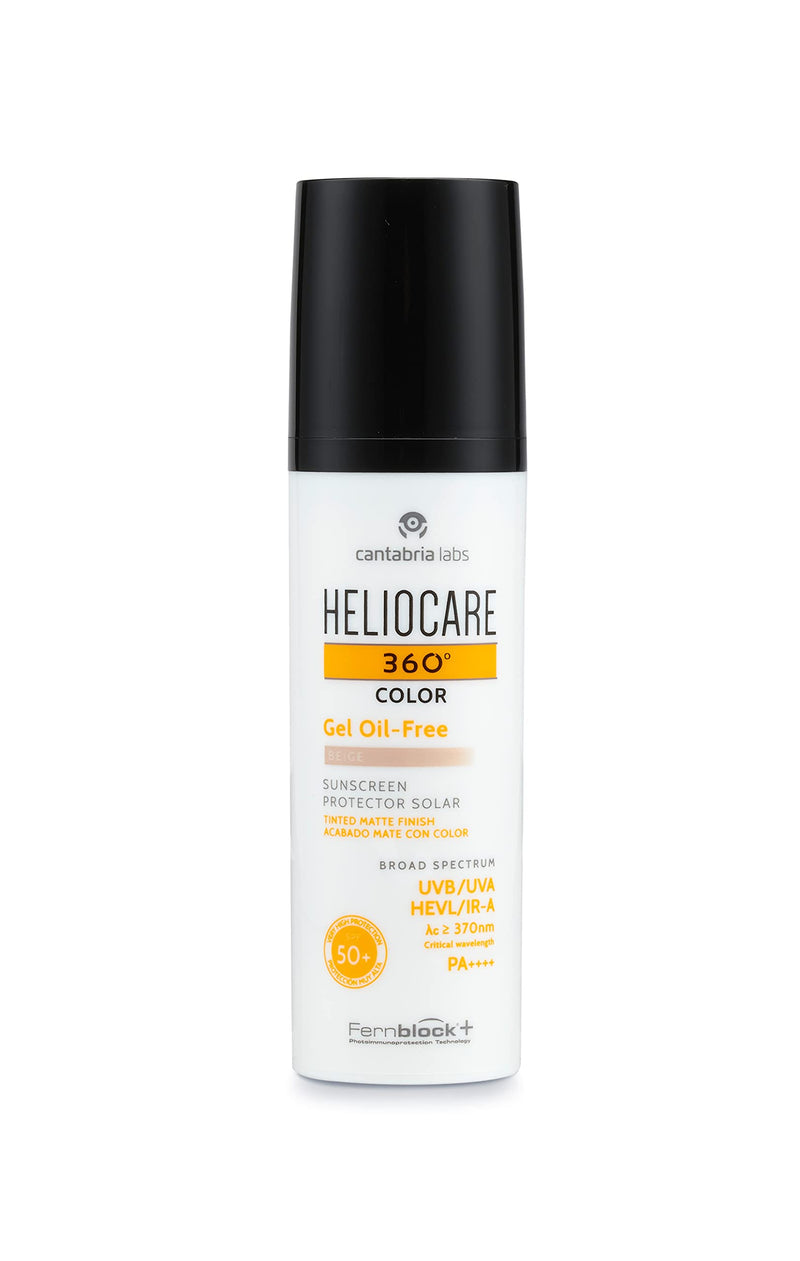 [Australia] - Heliocare 360 Color Gel Oil-Free Beige SPF 50 50ml / Gel Sunscreen For Face/Daily UVA UVB Visible Light Infrared-A Anti-Ageing Sun Protection/Matte Foundation Coverage 
