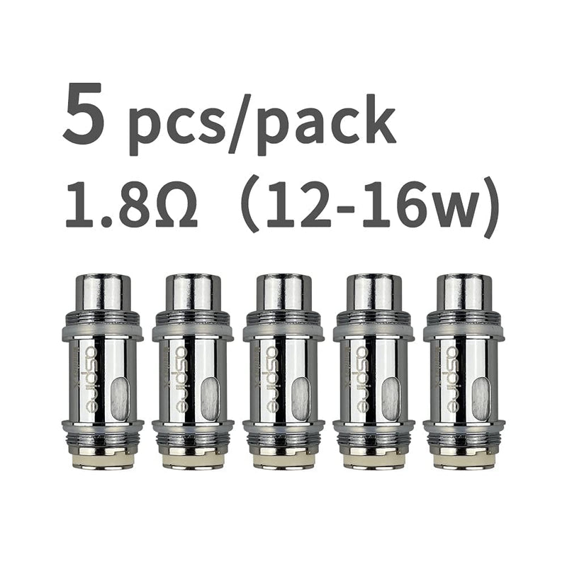 [Australia] - 5 Piece Aspire Nautilus X Replacement Atomizer BVC Coils 1.8Ω ohm for Nautilus X Tank X30 Rover Kit Pack of 5, 2pcs Vapeband(1x 18mm Diameter +1x 22mm Diameter) 