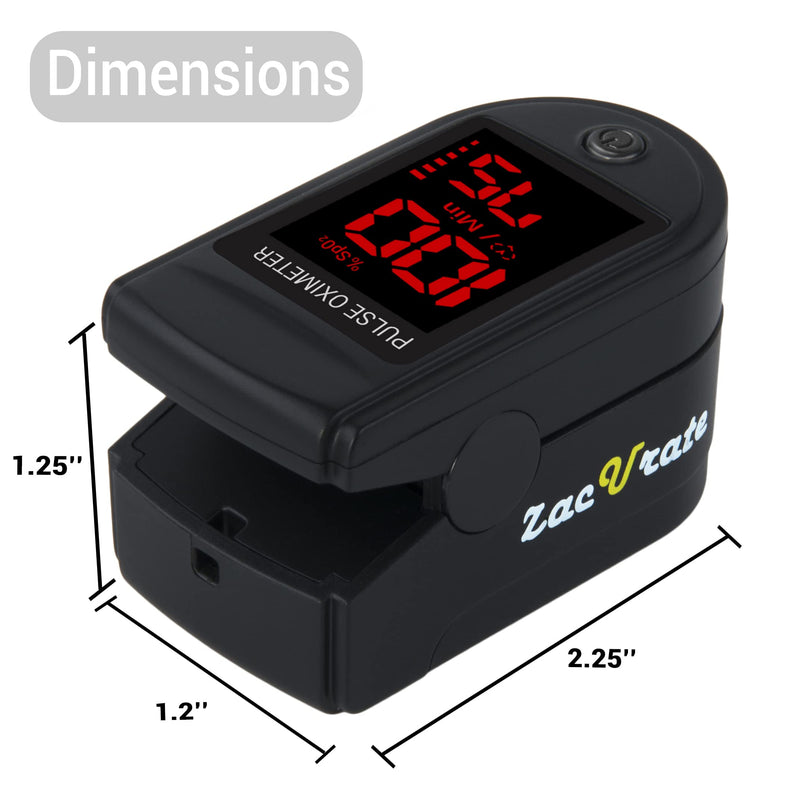 [Australia] - Zacurate Pro Series 500DL Fingertip Pulse Oximeter Blood Oxygen Saturation Monitor with Silicon Cover, Batteries and Lanyard (Royal Black) 