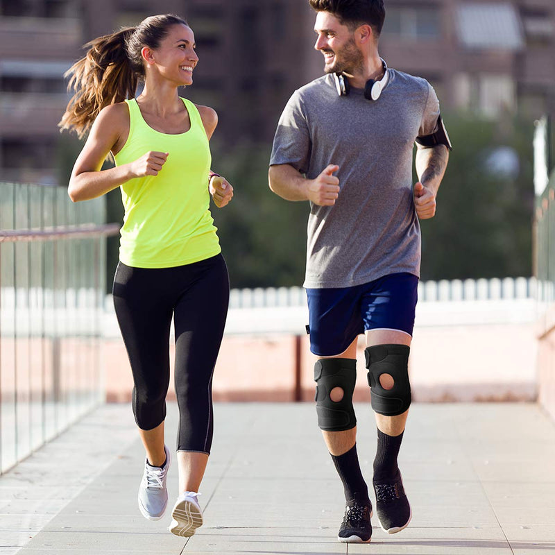 [Australia] - AVIDDA Knee Support with Open-Patella Design for Joint Pain, Sports, Injury Rehabilitation, Adjustable Knee Brace for Men Woman with 3 Straps, for Knee Circumference (12.5" to 18.5") Size XS-M: 12.5" to 18.5" Black 