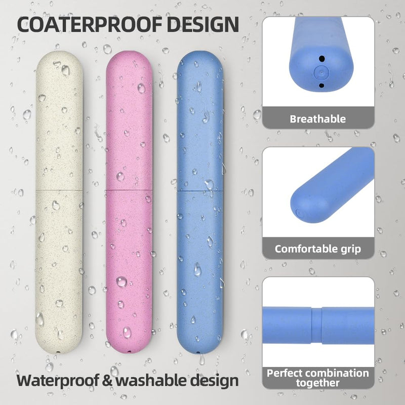 [Australia] - LOPHE Toothbrush Travel Case, Natural Wheat Straw Dustproof Toothbrush Holder, Portable Toothbrush Protective Cover, Keep Tootbrush Clean, Toothbrush Case Container for Business Camping Travel 