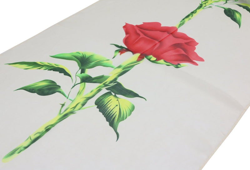 [Australia] - ChikaMika Fashion Scarves for Women Floral Rose Light Weight Long Chiffon Scarves White Rose 