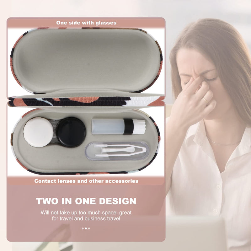 [Australia] - Hemoton Portable Contact Lens Case Glasses Case 2 in 1 Double Sided Contact Lens Box Holder Container Sunglasses Pouches with Built- in Mirror for Men Women Camouflage 