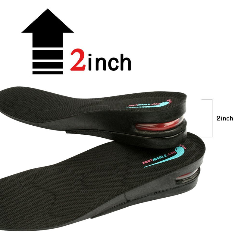 [Australia] - 2 Inches Height Increase Shoe Insoles with Air Cushion - 2 Layers (2" UP), (Men's 7-11) 2 Layers (2" UP), Men's 7-11 