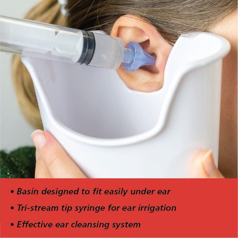 [Australia] - Acu-Life Ear and Ear Wax Cleaner for Humans Includes Syringe with Tri-Stream Tip and Ear Wax catching Basin 