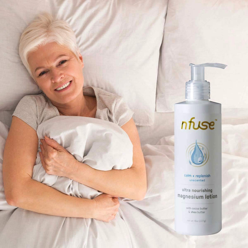 [Australia] - nfuse Natural Magnesium Body Lotion - Mg++ Delivery Technology - Pure Magnesium Chloride U.S.P. - Fragrance Free - Unscented: Calm + Replenish - 8 oz 