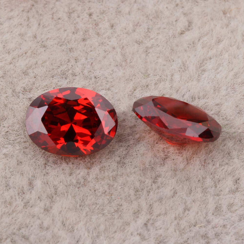 [Australia] - Ximimark 10Pcs Oval Shape Cut Red Ruby Mozambique Loose Gemstone 7x5mm 